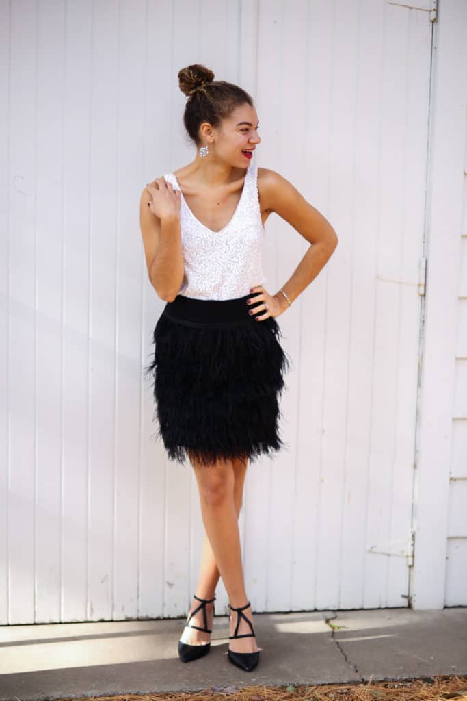 The Perfect Diy Feather Fringe Skirt For The Holidays My Chic Obsession