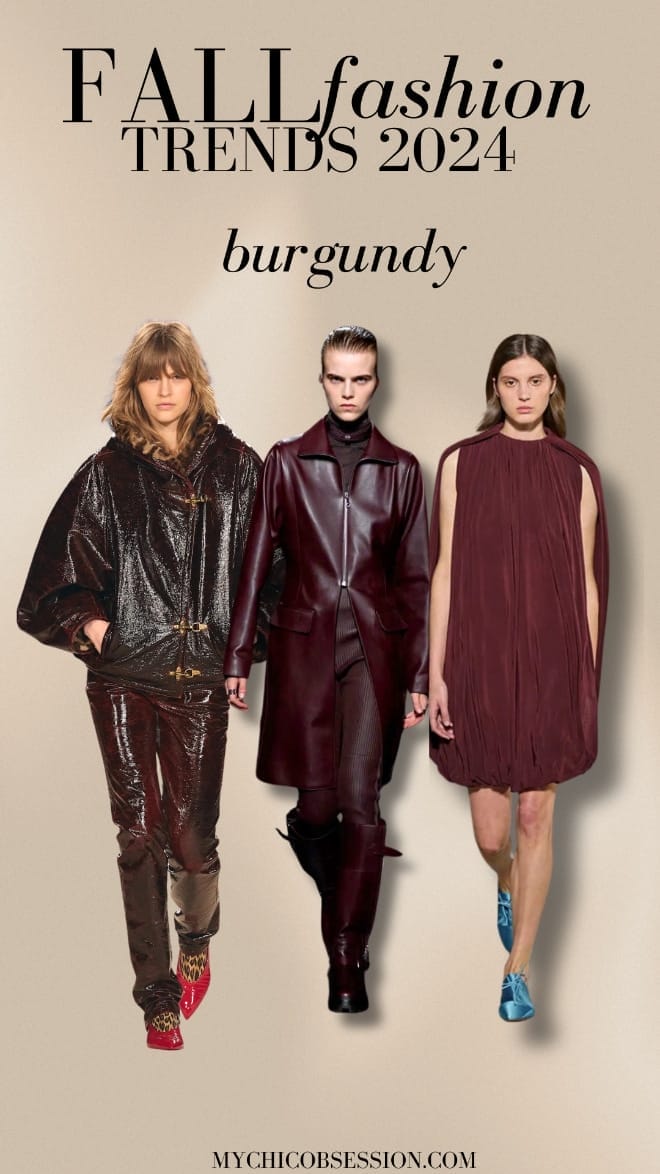 fall 2024 fashion trends burgundy